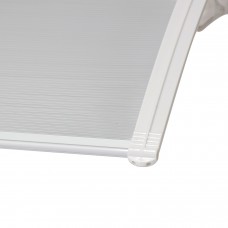Kinbor 80"x40" Door Window Outdoor Awning Solid Polycarbonate Patio Sun Shade Cover UV Rain Snow Protection Canopy Arc-Shape White   